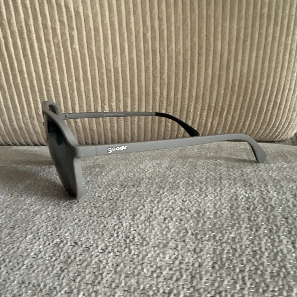 goodr Clubhouse Cloutout Aviator Sunglasses Gray Frame/Black Tinted Lenses